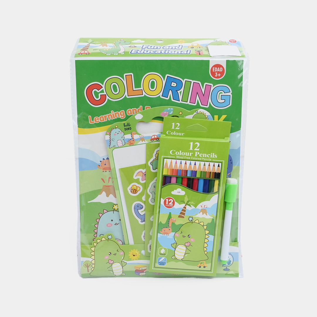 Cute Learning & Fun Coloring & Sticker Activity Set
