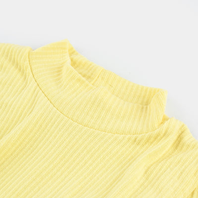 Kids Unisex Turtle Neck T-Shirt-L.Yellow