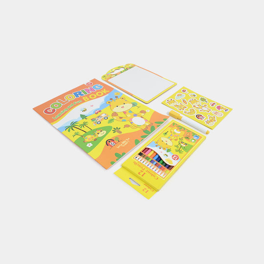 Cute Learning & Fun Coloring & Sticker Activity Set