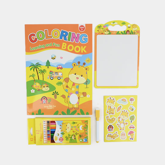 Cute Learning & Fun Coloring & Sticker Activity Set