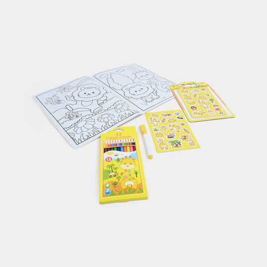 Cute Learning & Fun Coloring & Sticker Activity Set