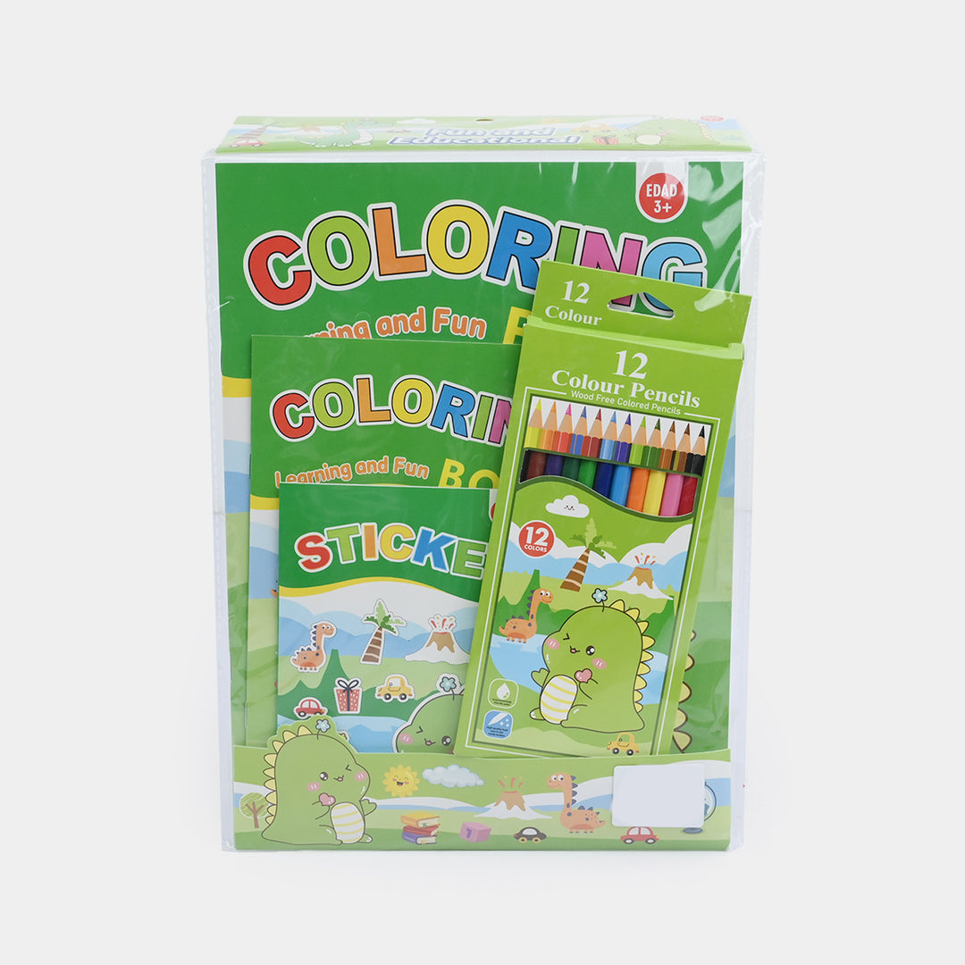 Cute Learning & Fun Coloring & Sticker Activity Set