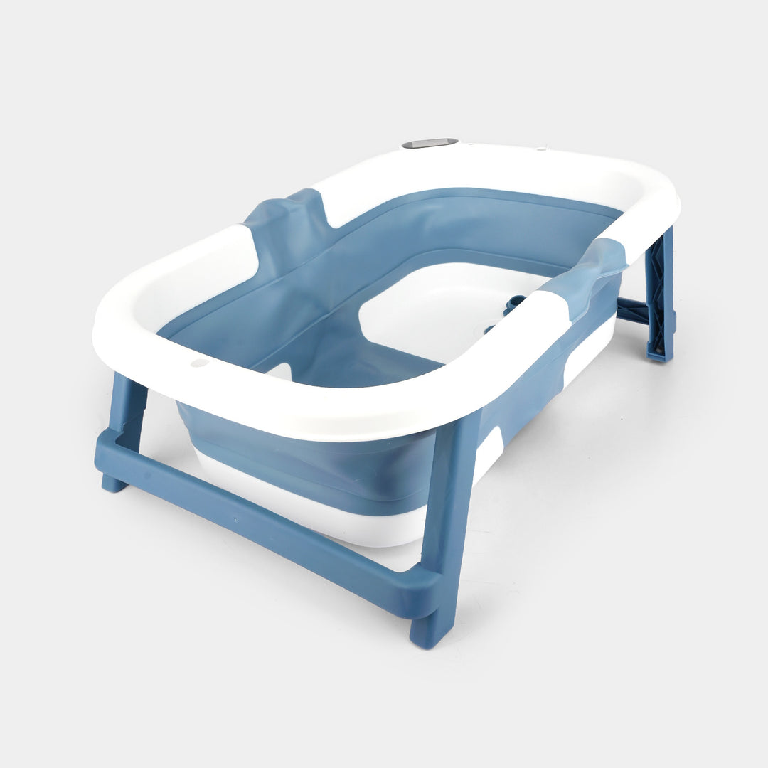 Foldable Baby Bath Tub with Thermometer | 8180-Blue