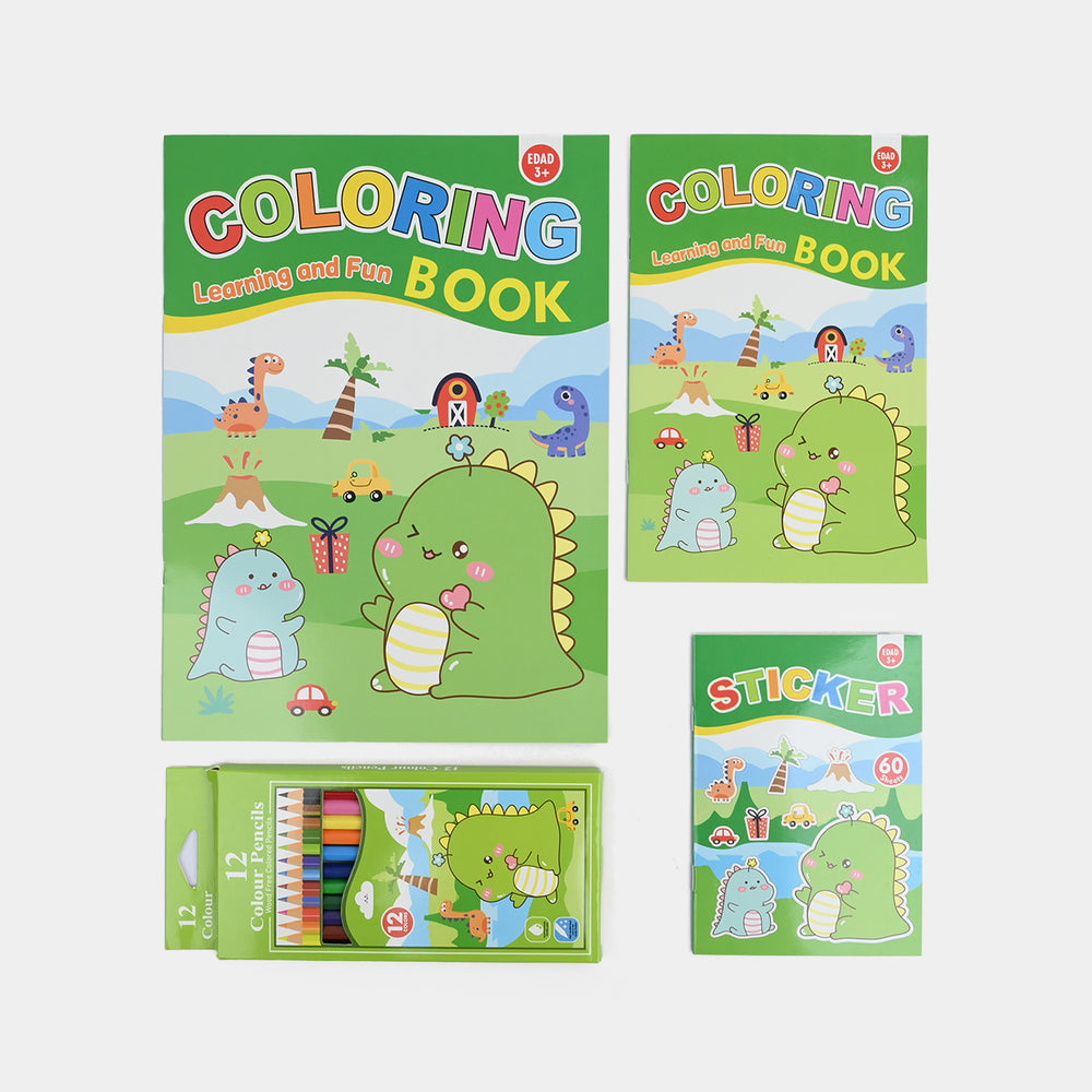 Cute Learning & Fun Coloring & Sticker Activity Set