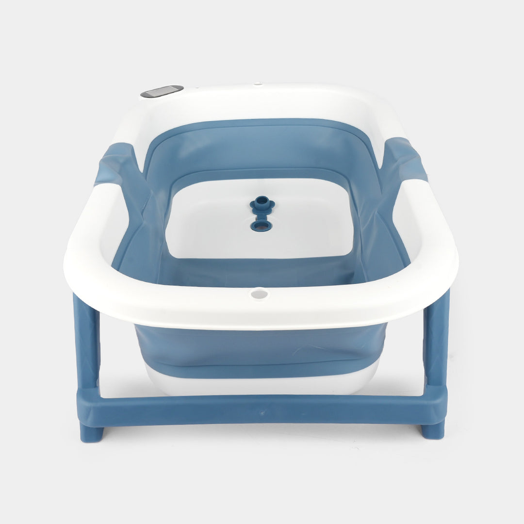 Foldable Baby Bath Tub with Thermometer | 8180-Blue