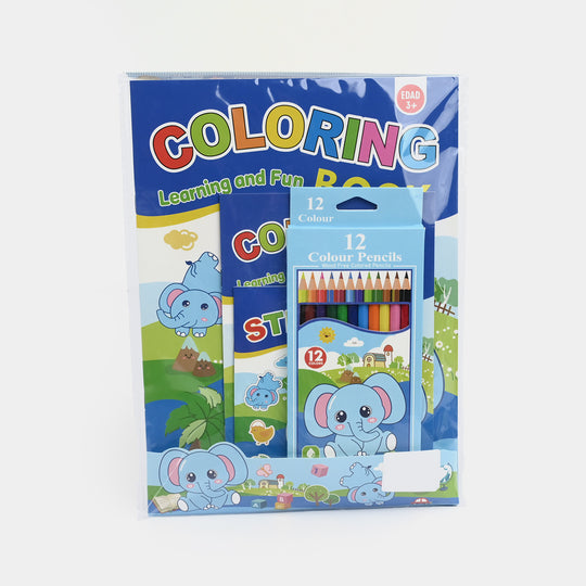 Cute Learning & Fun Coloring & Sticker Activity Set