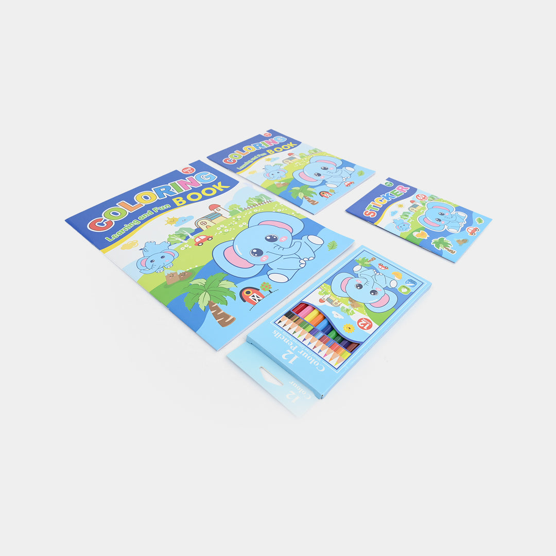 Cute Learning & Fun Coloring & Sticker Activity Set