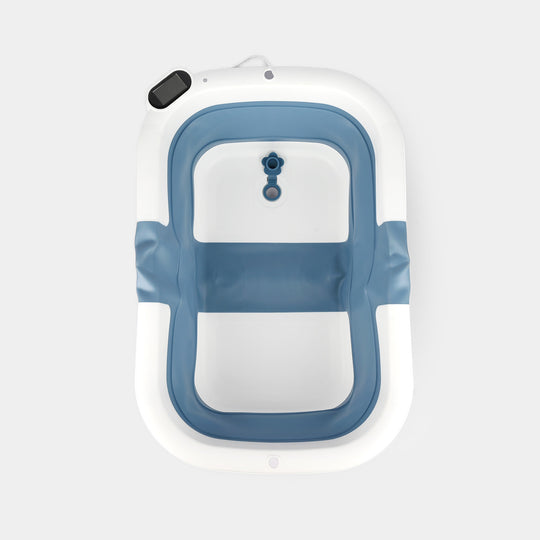 Foldable Baby Bath Tub with Thermometer | 8180-Blue
