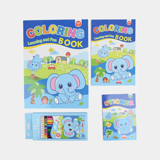 Cute Learning & Fun Coloring & Sticker Activity Set