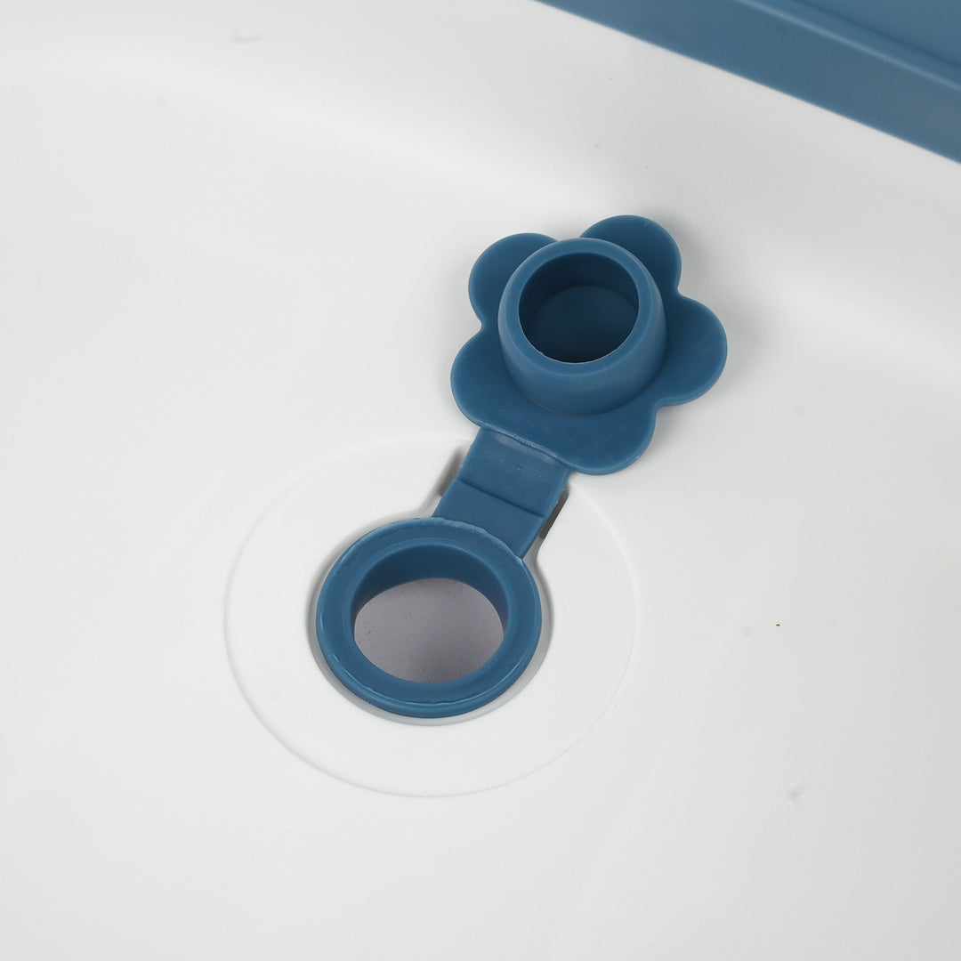 Foldable Baby Bath Tub with Thermometer | 8180-Blue