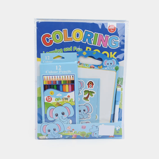 Cute Learning & Fun Coloring & Sticker Activity Set