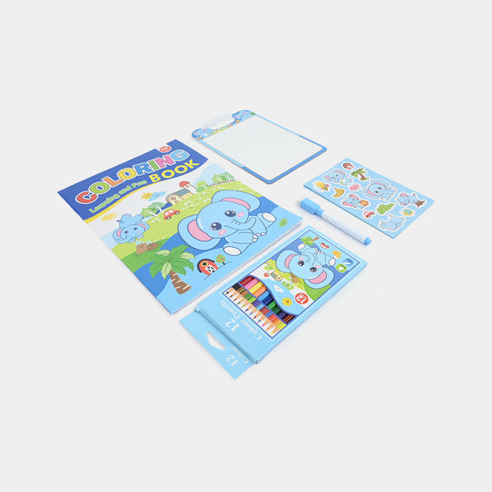 Cute Learning & Fun Coloring & Sticker Activity Set