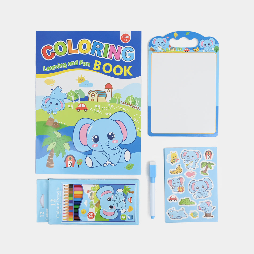 Cute Learning & Fun Coloring & Sticker Activity Set
