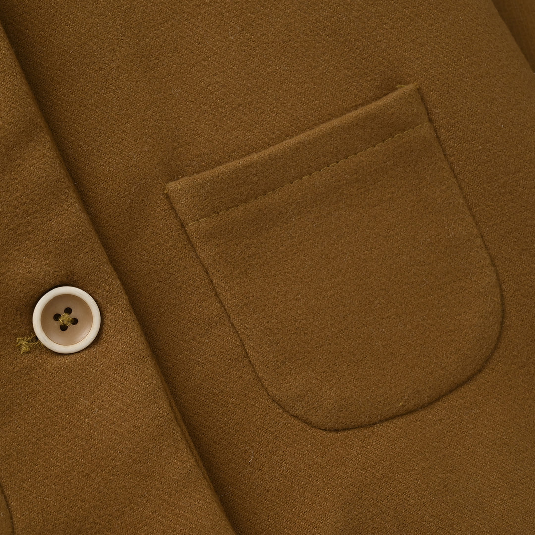 Girls Wool Jacket Crochet - Brown