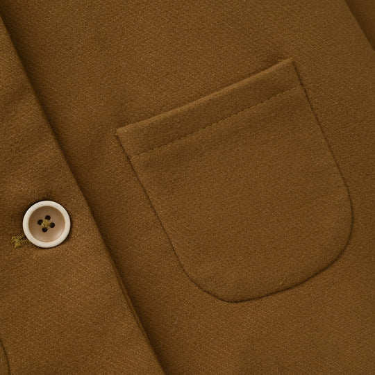 Girls Wool Jacket Crochet - Brown