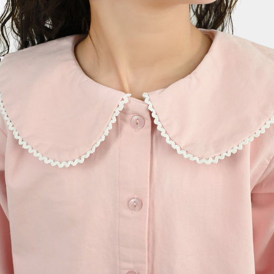 Girls Cotton Twill Co-Ord Set Chunky (Pink)
