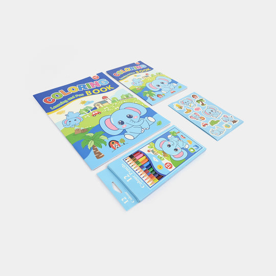 Cute Learning & Fun Coloring & Sticker Activity Set