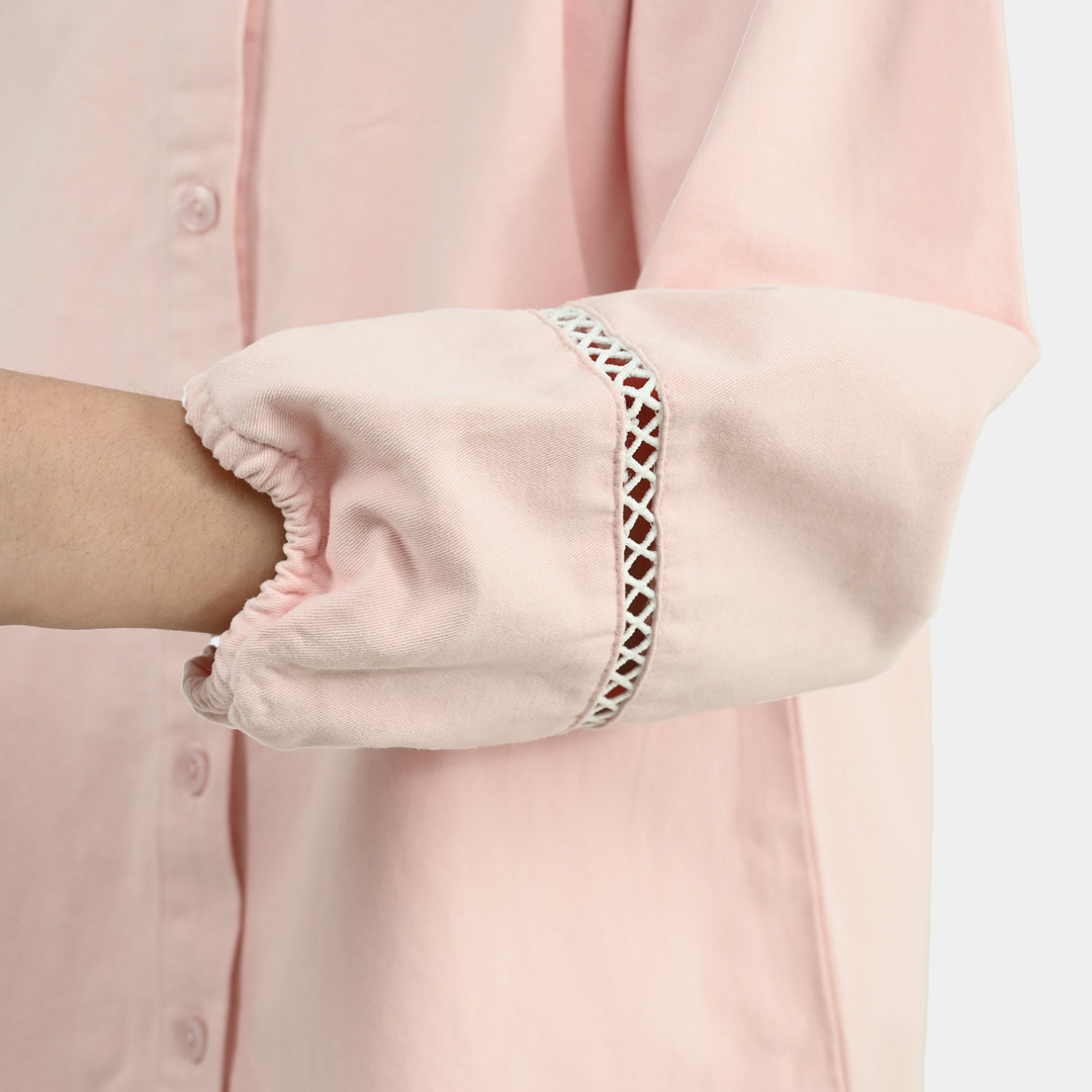 Girls Cotton Twill Co-Ord Set Chunky (Pink)