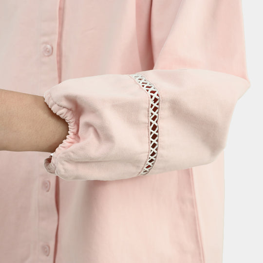 Girls Cotton Twill Co-Ord Set Chunky (Pink)