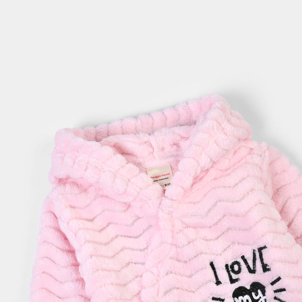 Infant Unisex Sherpa Romper FL258-1P - Pink