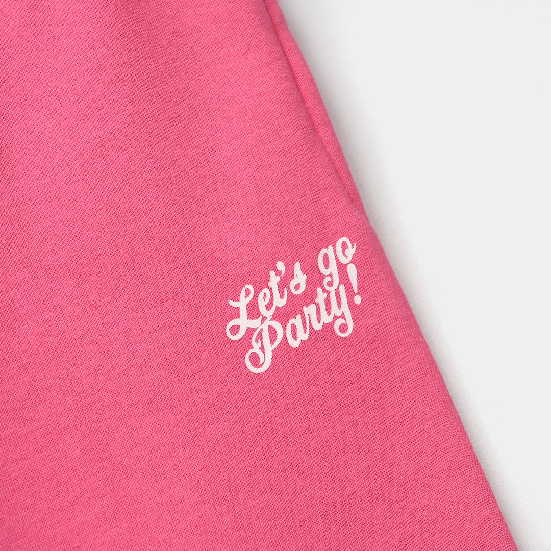 Girls Fleece 2 Piece Suit-Pink