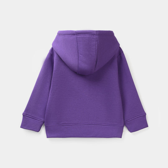 Infant Girls Fleece Knitted Jacket-Purple