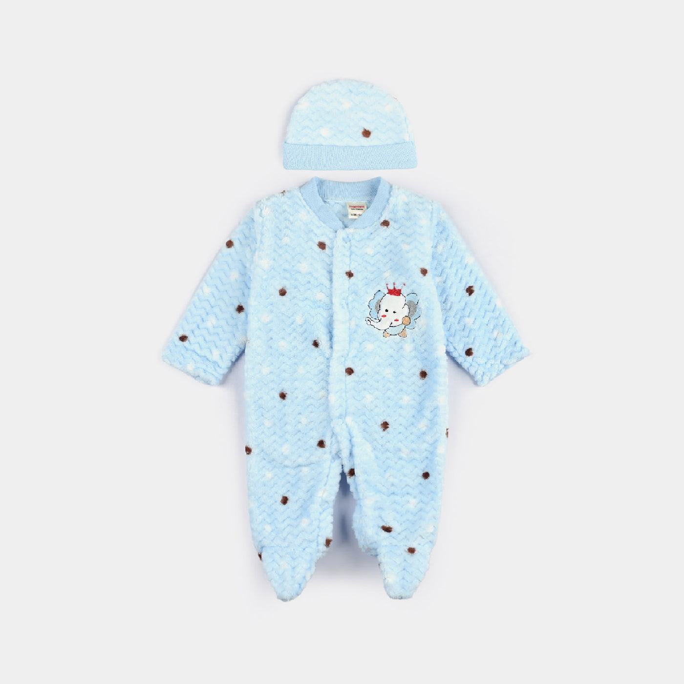 Infant Unisex Mix Fabric Romper-Blue