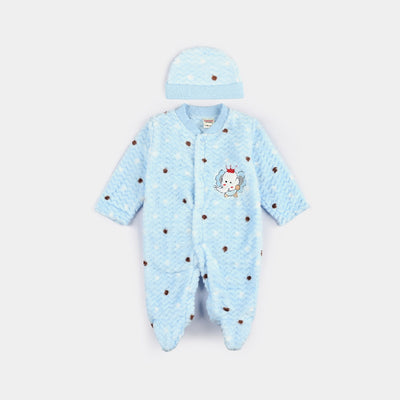 Infant Unisex Mix Fabric Romper-Blue