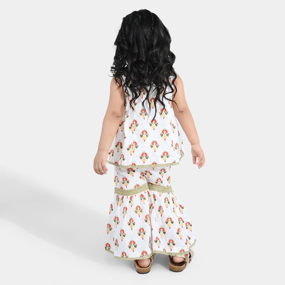 Infant Girls Cotton 2Pcs Roshan-Off White