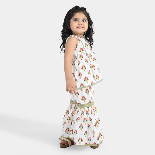 Infant Girls Cotton 2Pcs Roshan-Off White
