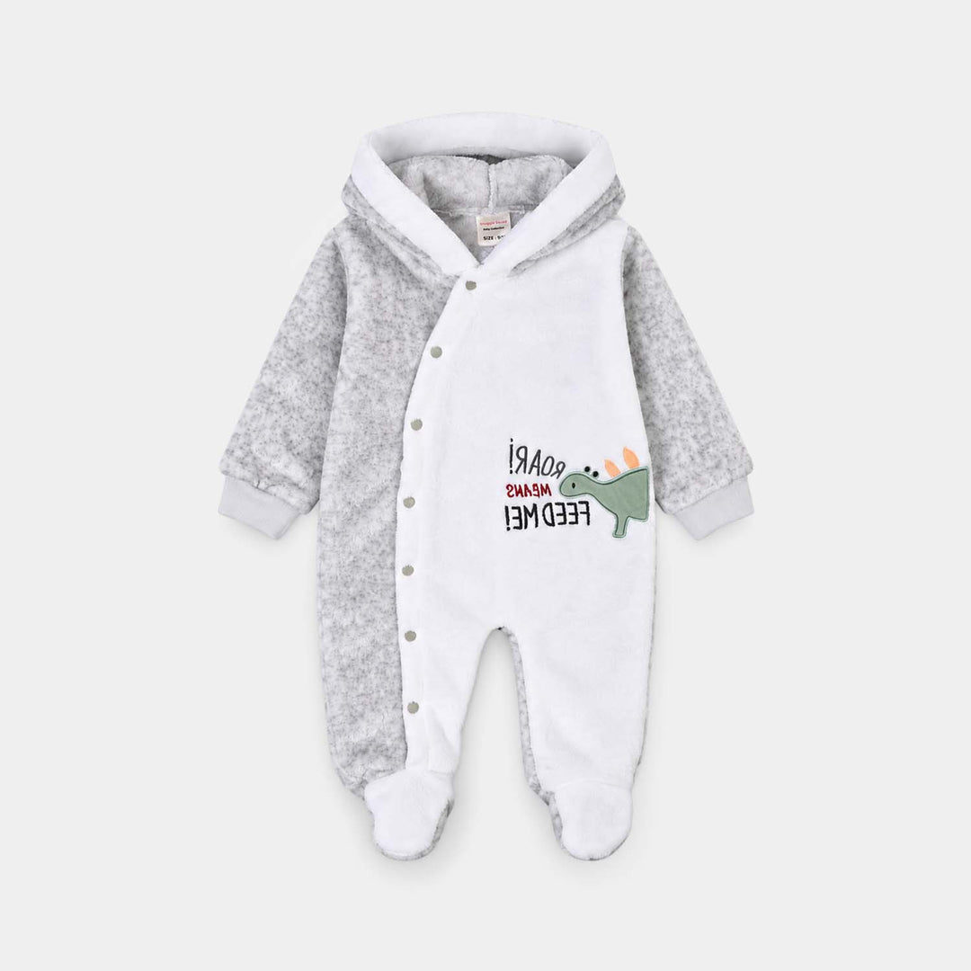 Infant Unisex Sherpa Romper SH136-1P - White/Grey
