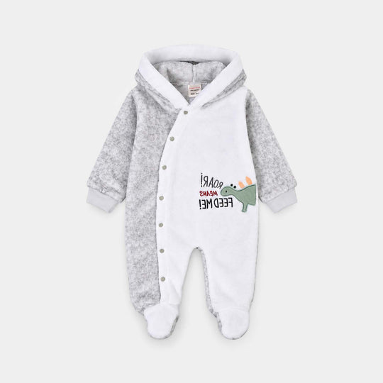Infant Unisex Sherpa Romper SH136-1P - White/Grey