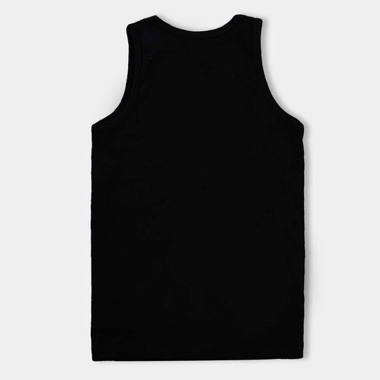 Pack OF 2 Boys Cotton Jersey Vest-BLACK