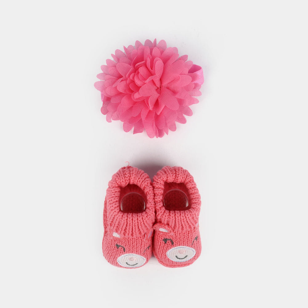 Baby Socks Booties with Headband | 3-12M