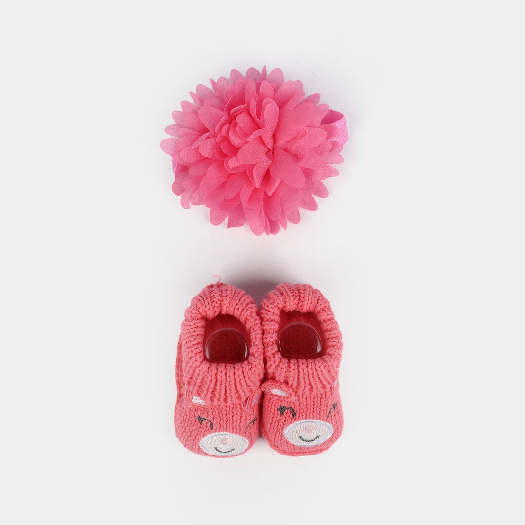 Baby Socks Booties with Headband | 3-12M
