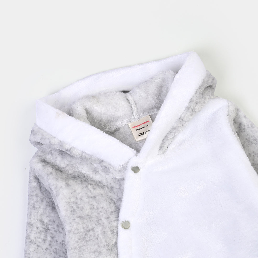 Infant Unisex Sherpa Romper SH136-1P - White/Grey