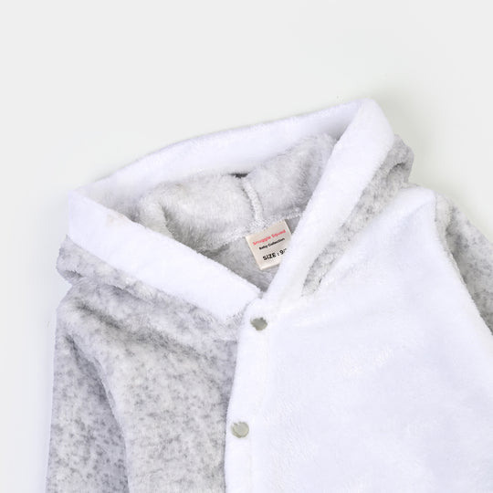 Infant Unisex Sherpa Romper SH136-1P - White/Grey