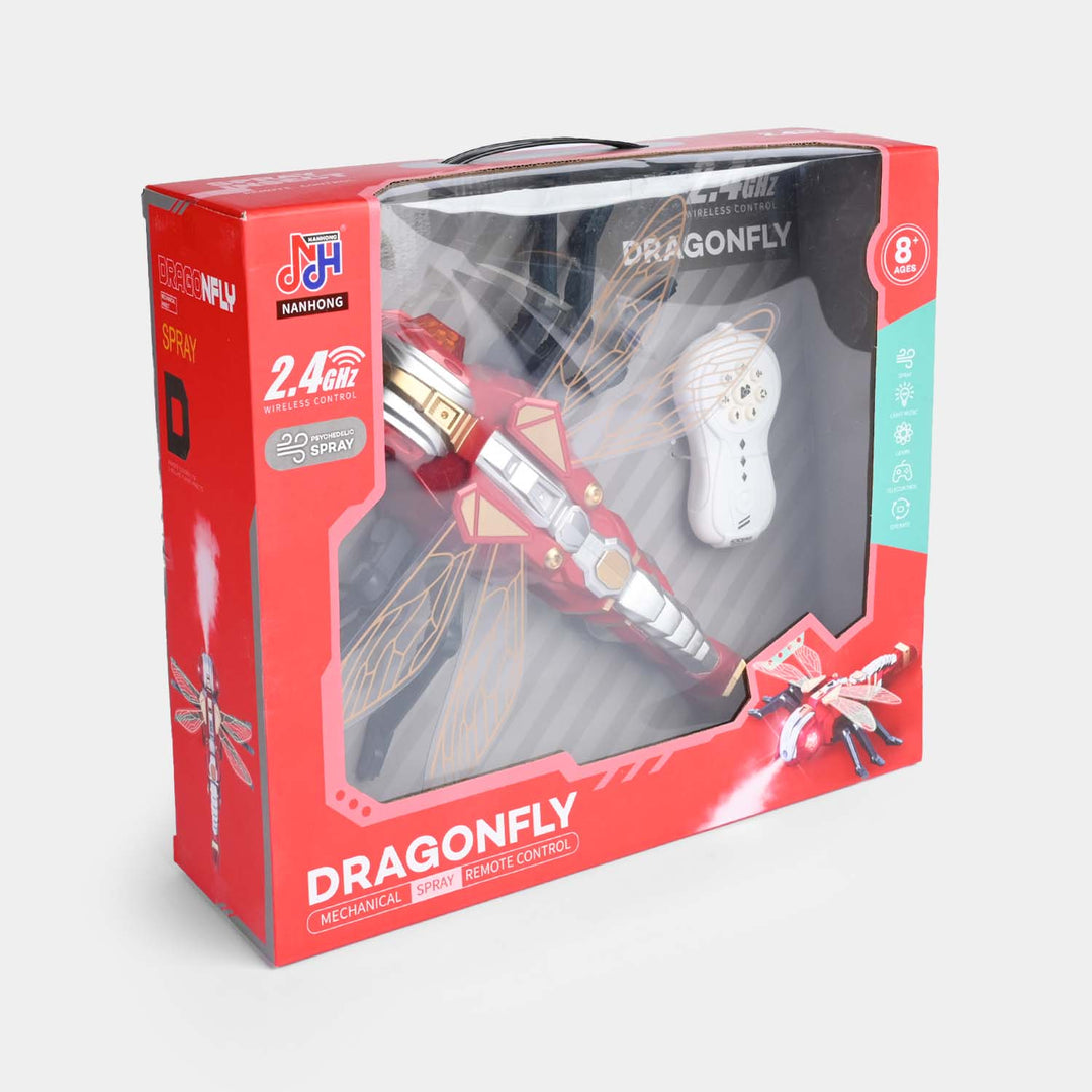 Remote Control Dragonfly With Light & Spray For Kids