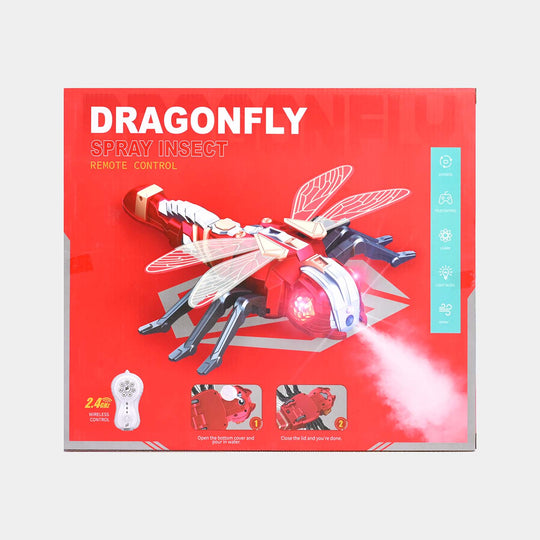 Remote Control Dragonfly With Light & Spray For Kids