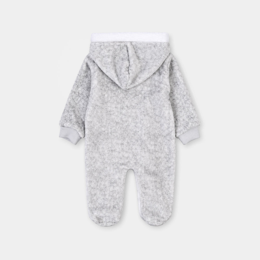 Infant Unisex Sherpa Romper SH136-1P - White/Grey