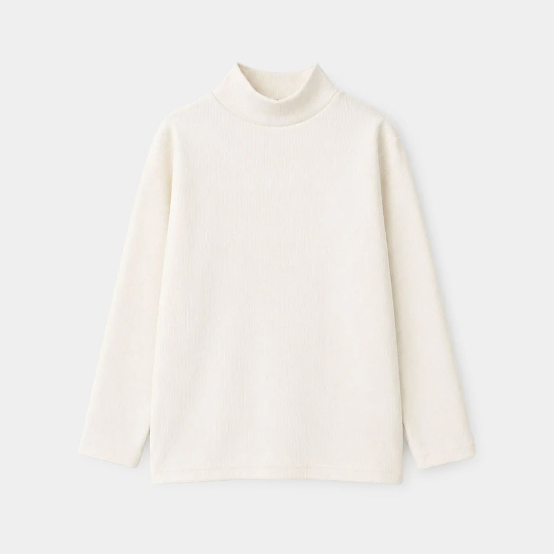 Boys 2x1 Rib Turtle Neck-Off White