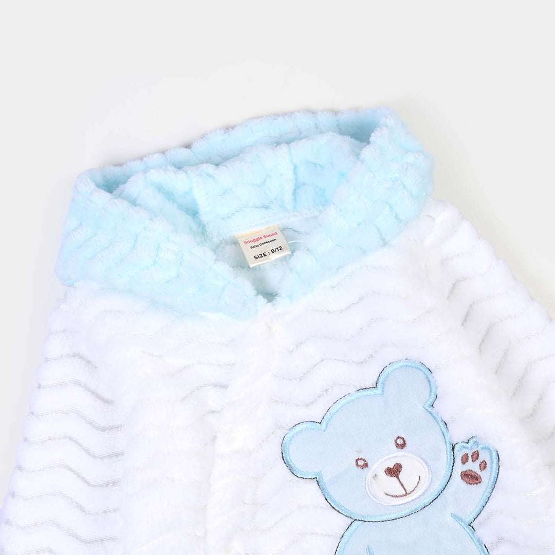 Infant Unisex Sherpa Romper FL259-1P - White/Blue
