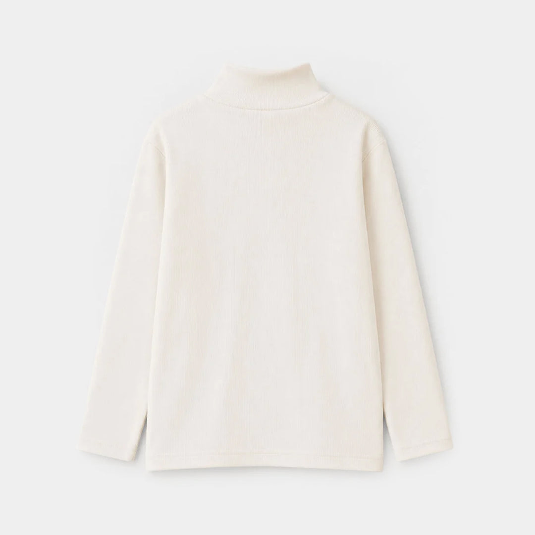 Boys 2x1 Rib Turtle Neck-Off White