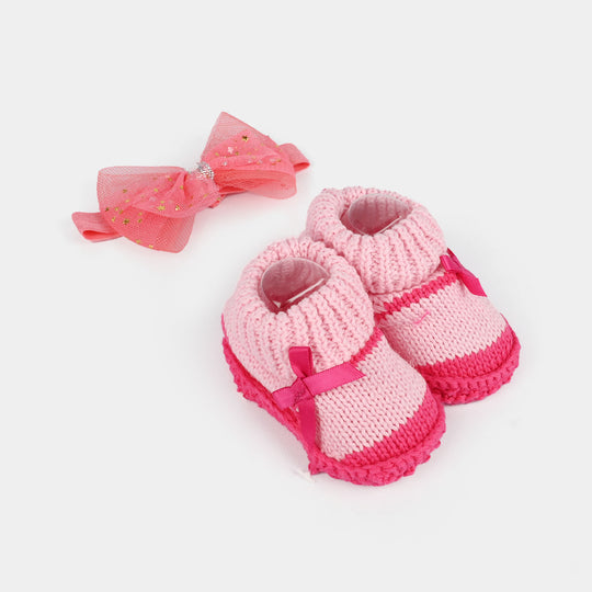 Baby Socks Booties with Headband | 3-12M