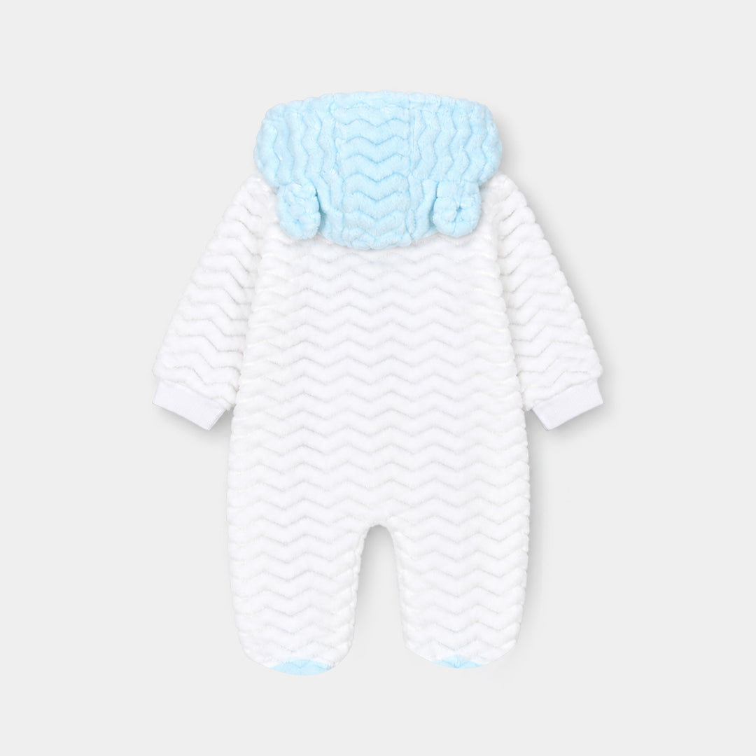 Infant Unisex Sherpa Romper FL259-1P - White/Blue