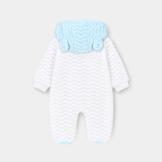 Infant Unisex Sherpa Romper FL259-1P - White/Blue