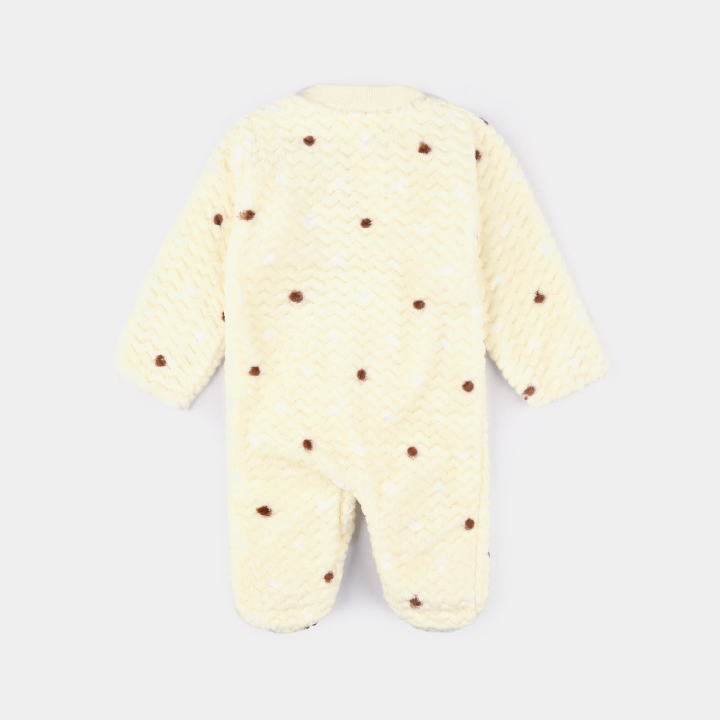 Infant Unisex Mix Fabric Romper-Cream