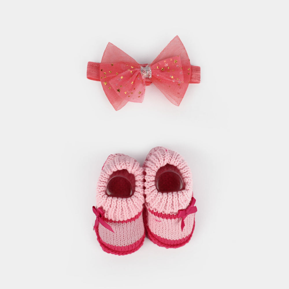 Baby Socks Booties with Headband | 3-12M