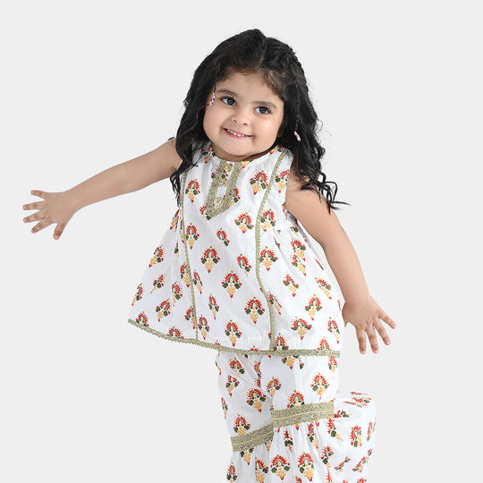 Infant Girls Cotton 2Pcs Roshan-Off White
