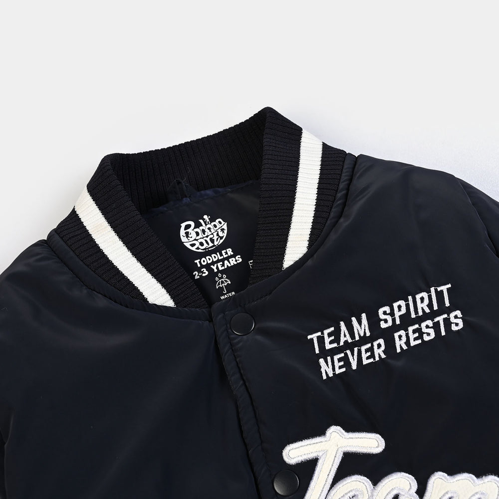 Boys Polyester Quilted Jacket One Team-BLACK
